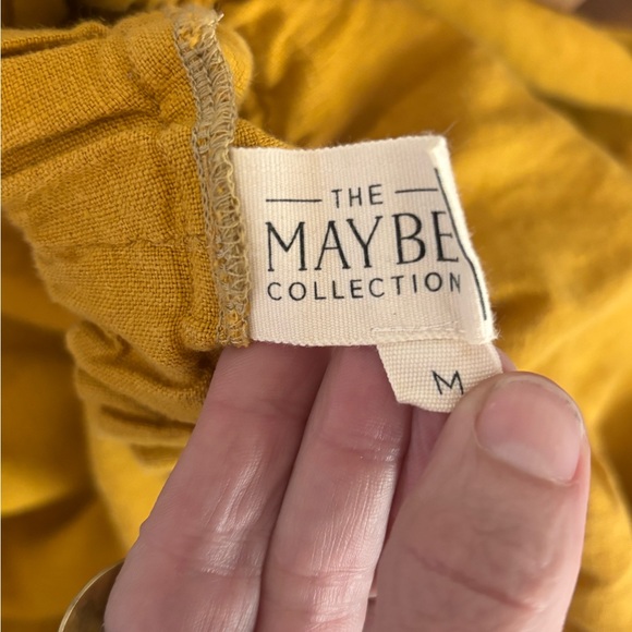 THE MAYBE COLLECTION Linen Mustard Jumpsuit - Picture 8 of 9
